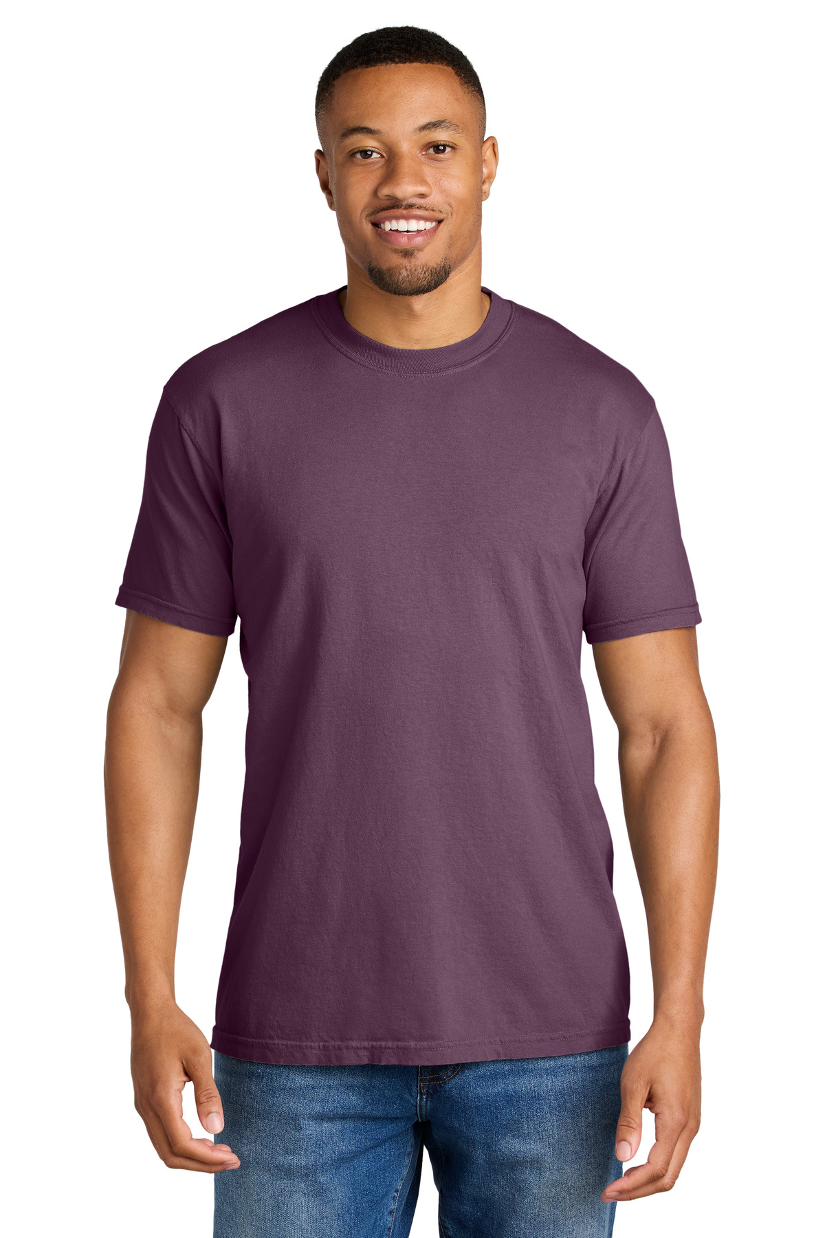 Heather purple men’s t-shirt short sleeve classic fit of Ad It Up in Albuquerque