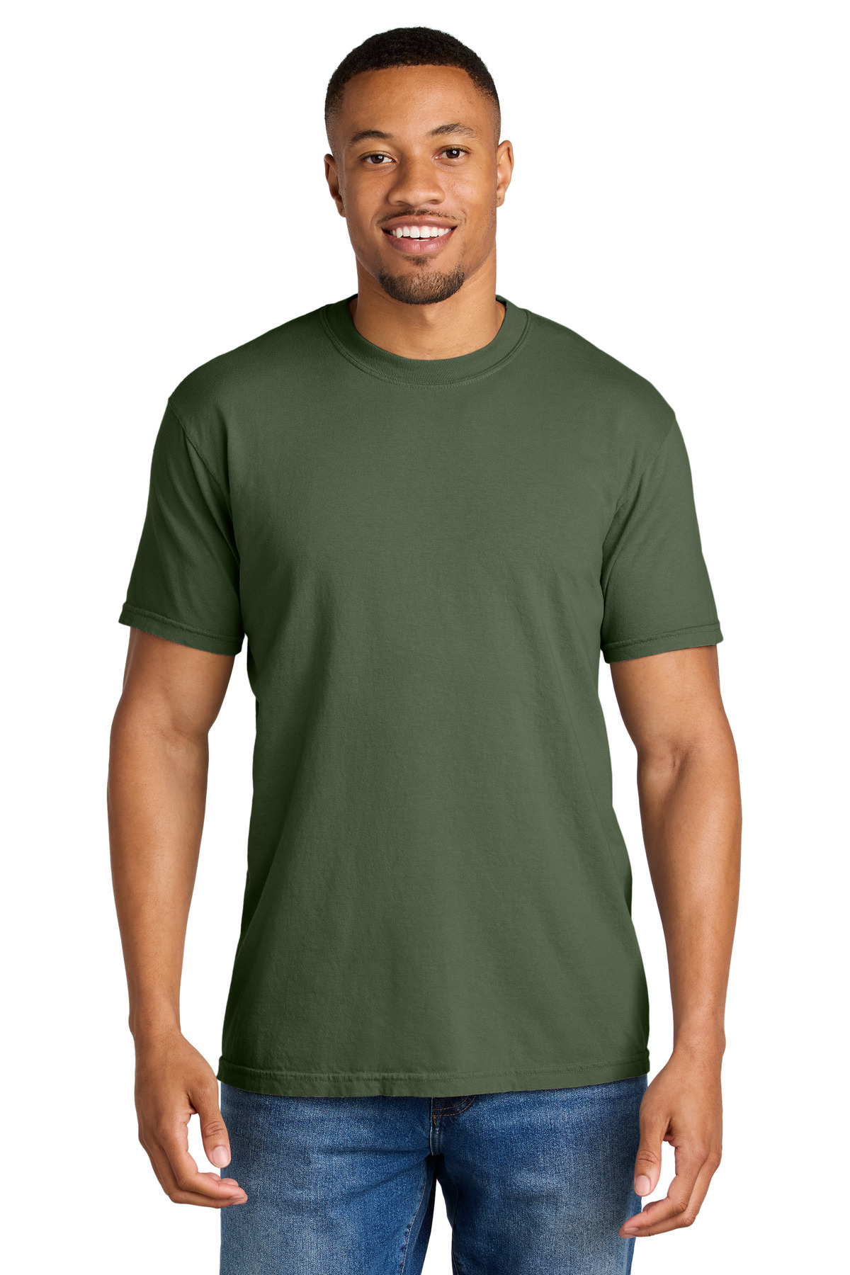 Olive green men’s t-shirt short sleeve classic fit of Ad It Up in Albuquerque