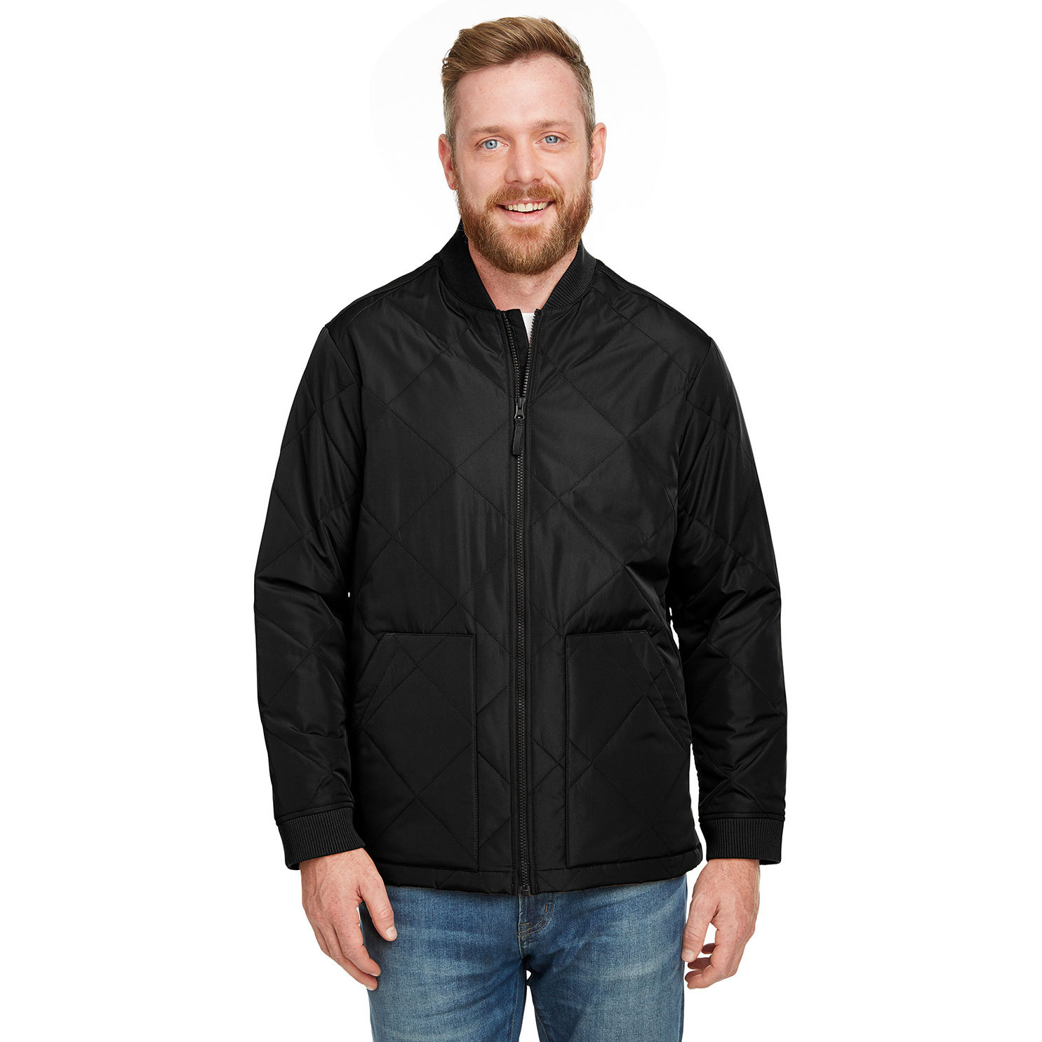 Black men’s quilted insulated jacket classic fit of Ad It Up in Albuquerque
