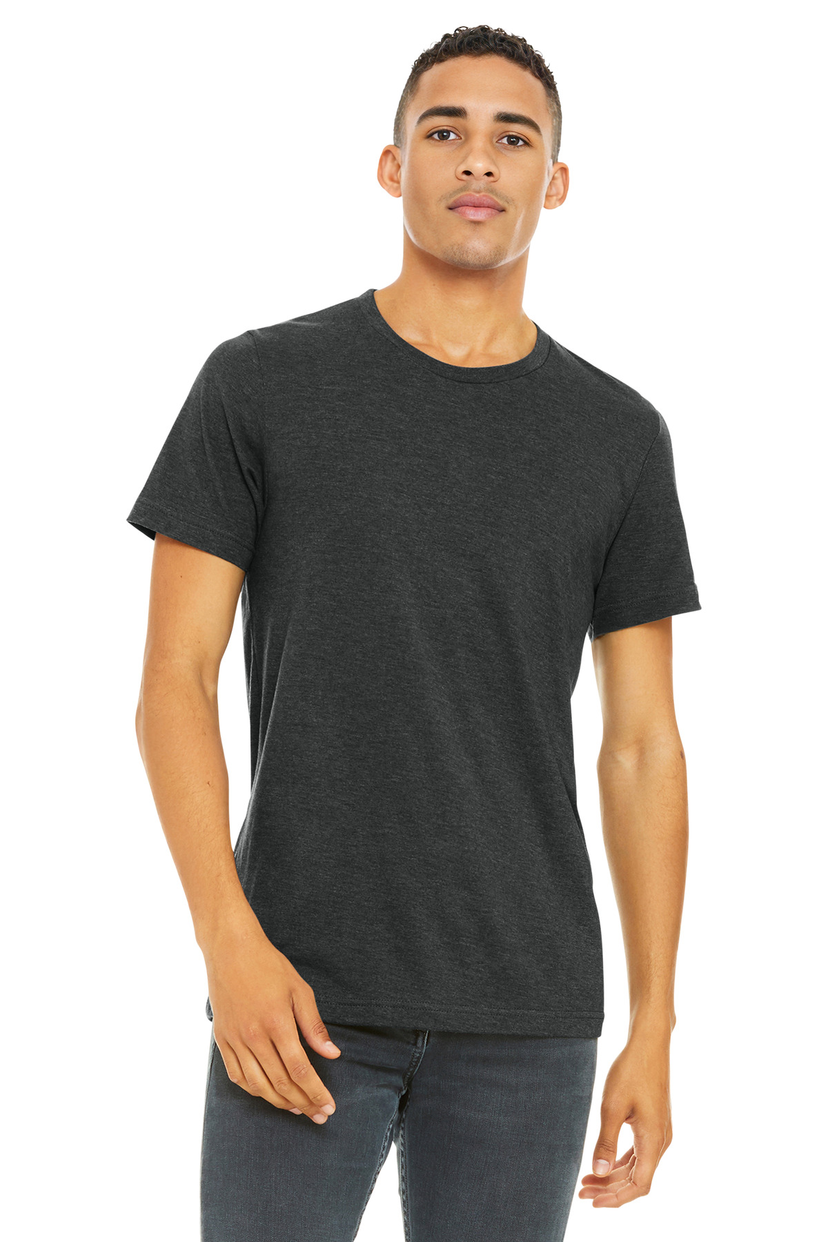 Heather charcoal men’s t-shirt short sleeve modern fit of Ad It Up in Albuquerque