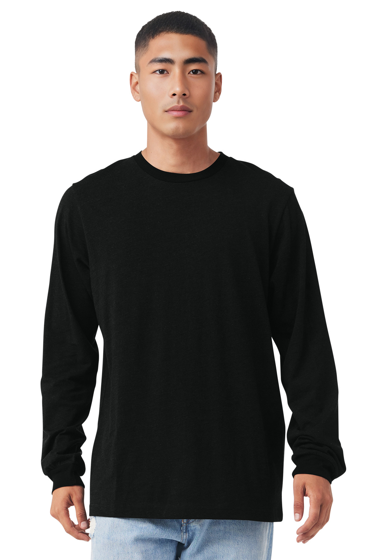 Black men’s long sleeve t-shirt classic fit of Ad It Up in Albuquerque