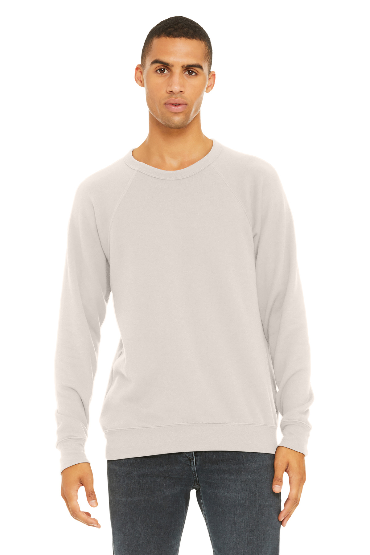 Cream white men’s long sleeve t-shirt classic fit of Ad It Up in Albuquerque