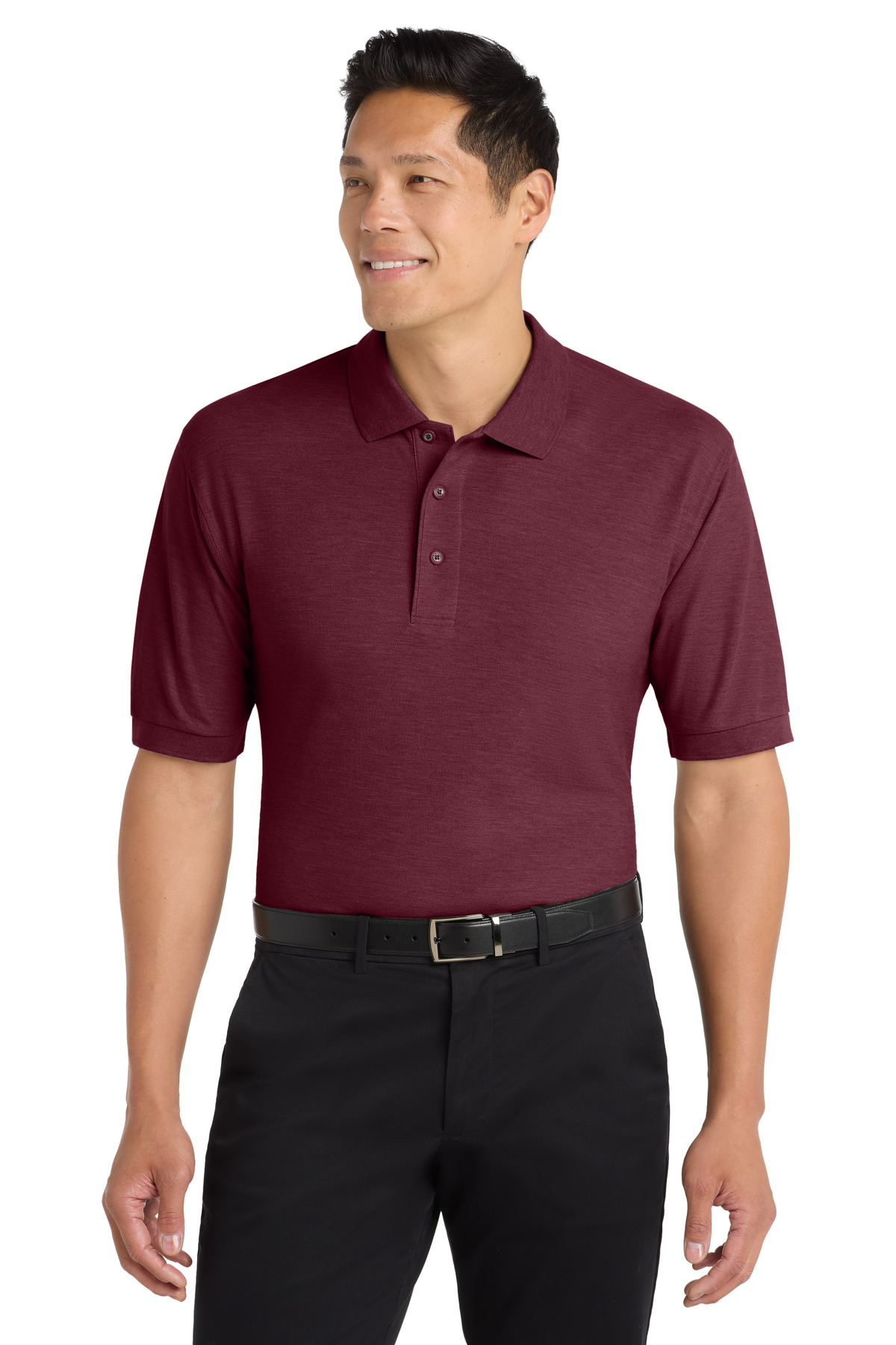 Men’s maroon polo shirt classic fit short sleeve of Ad It Up in Albuquerque