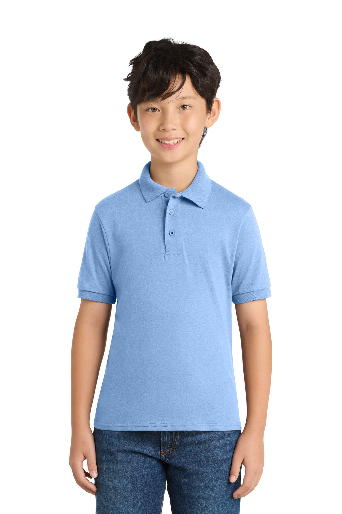 Kids light blue polo shirt short sleeve classic fit of Ad It Up in Albuquerque, NM