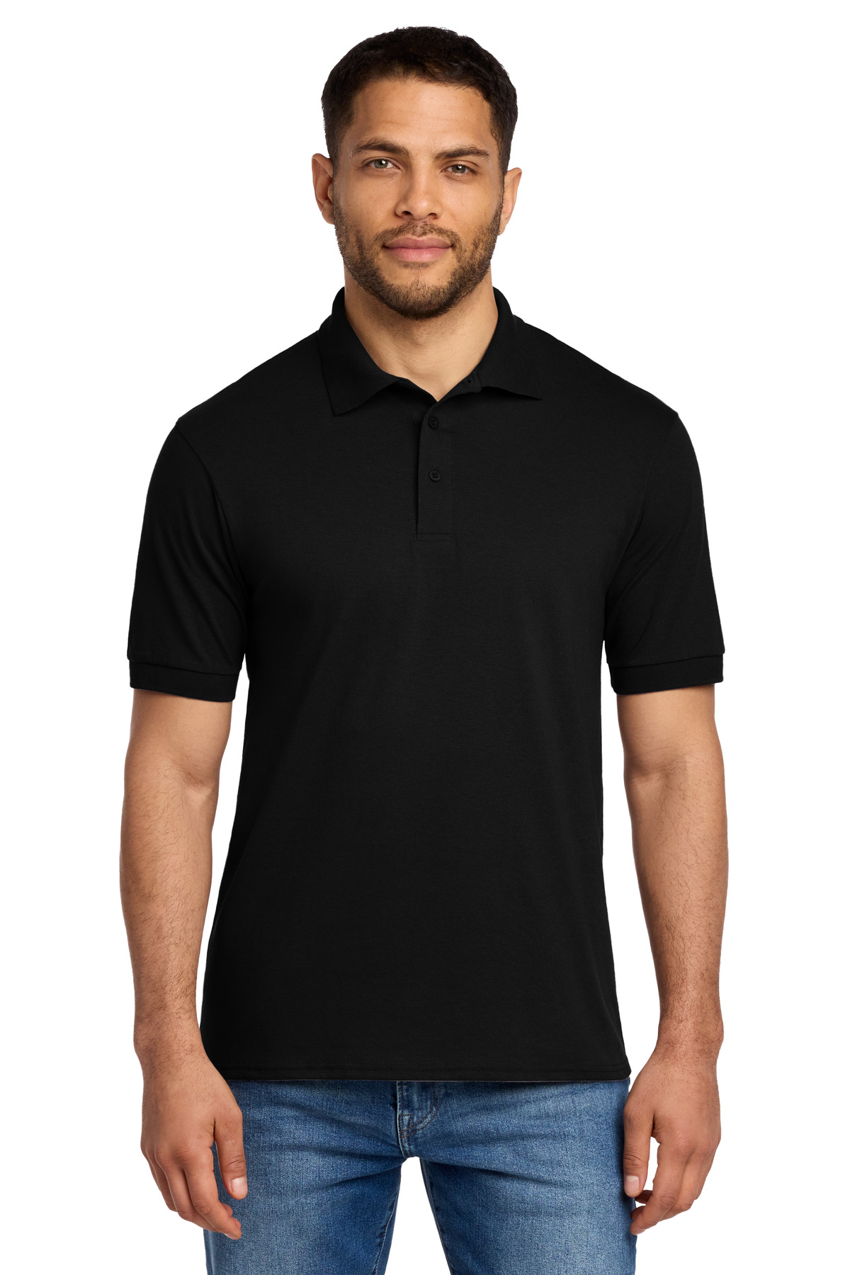 Black men’s polo shirts short sleeve classic fit of Ad It Up in Albuquerque