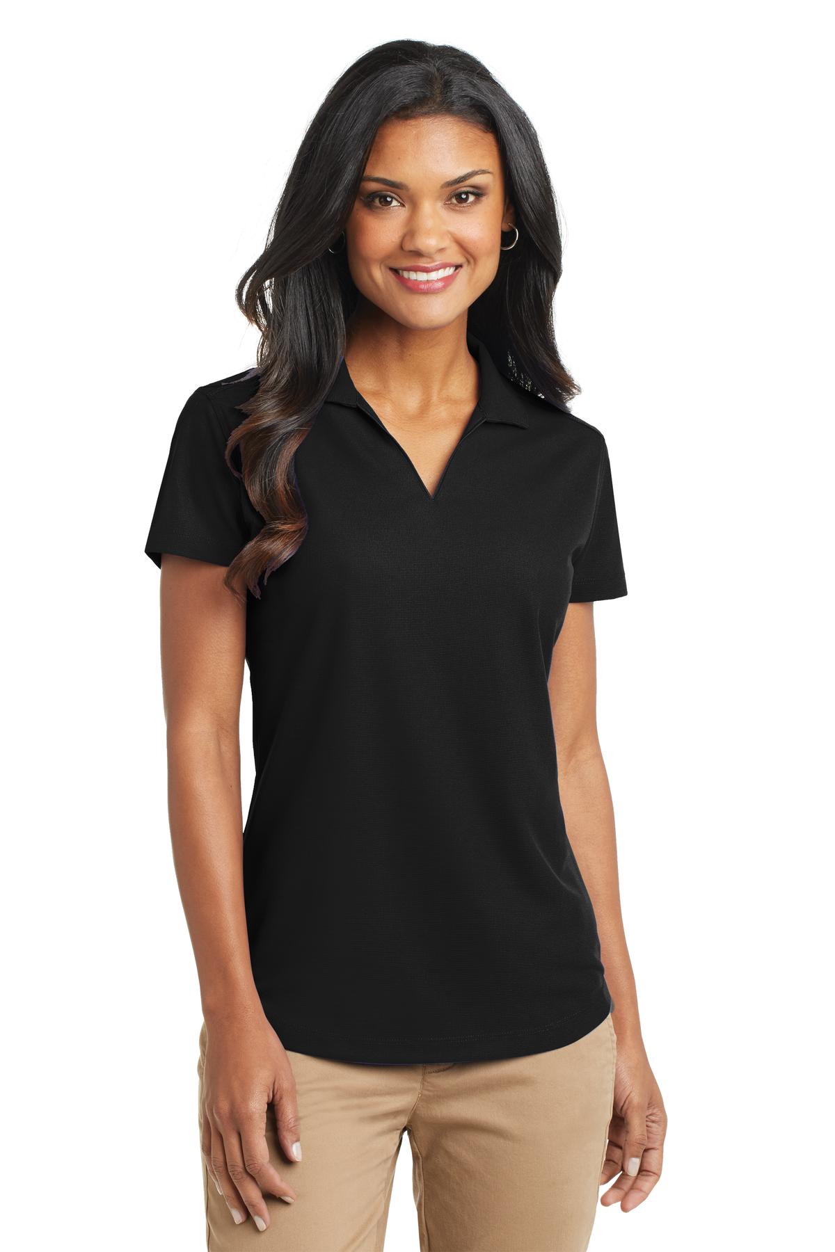 Black women’s polo shirt short sleeve classic fit of Ad It Up in Albuquerque