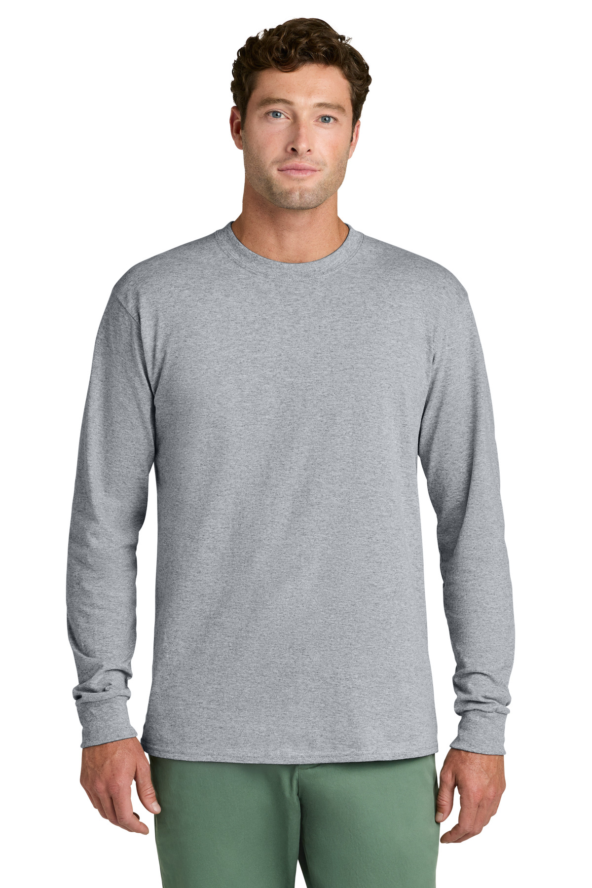Light gray men’s long sleeve t-shirt of Ad It Up in Albuquerque