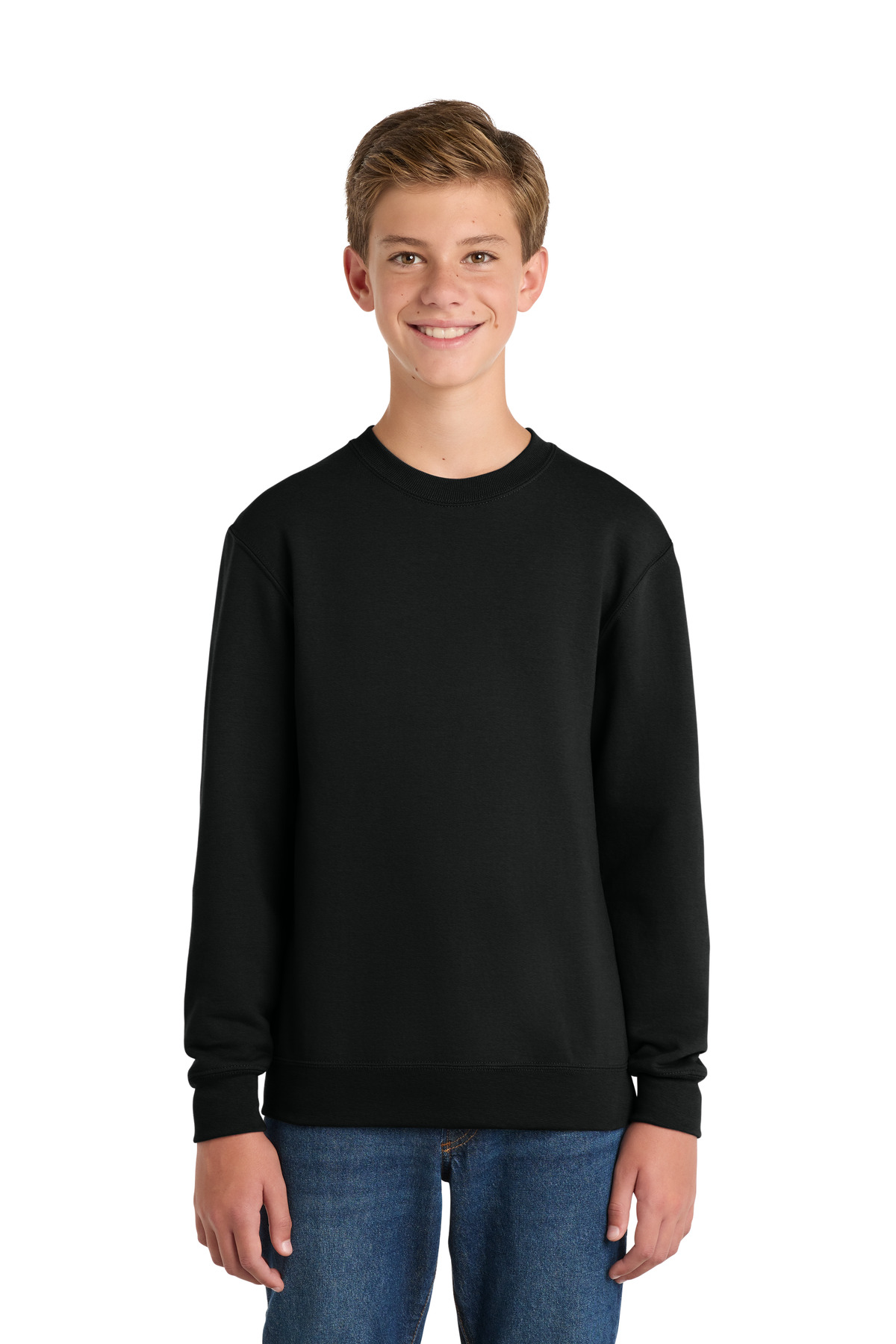 Kids black sweatshirt crew neck long sleeve of Ad It Up in Albuquerque