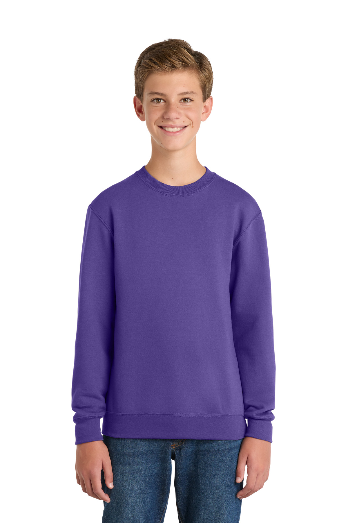 Kids purple sweatshirt crew neck long sleeve of Ad It Up in Albuquerque