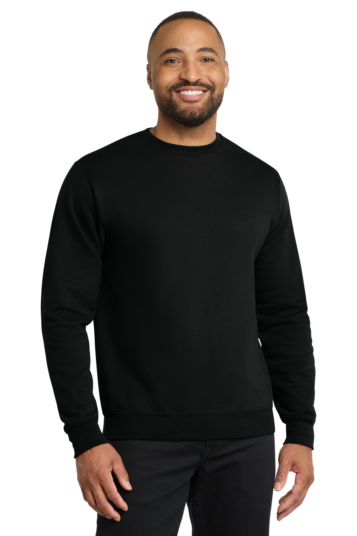 Black men’s sweatshirt crew neck long sleeve of Ad It Up in Albuquerque