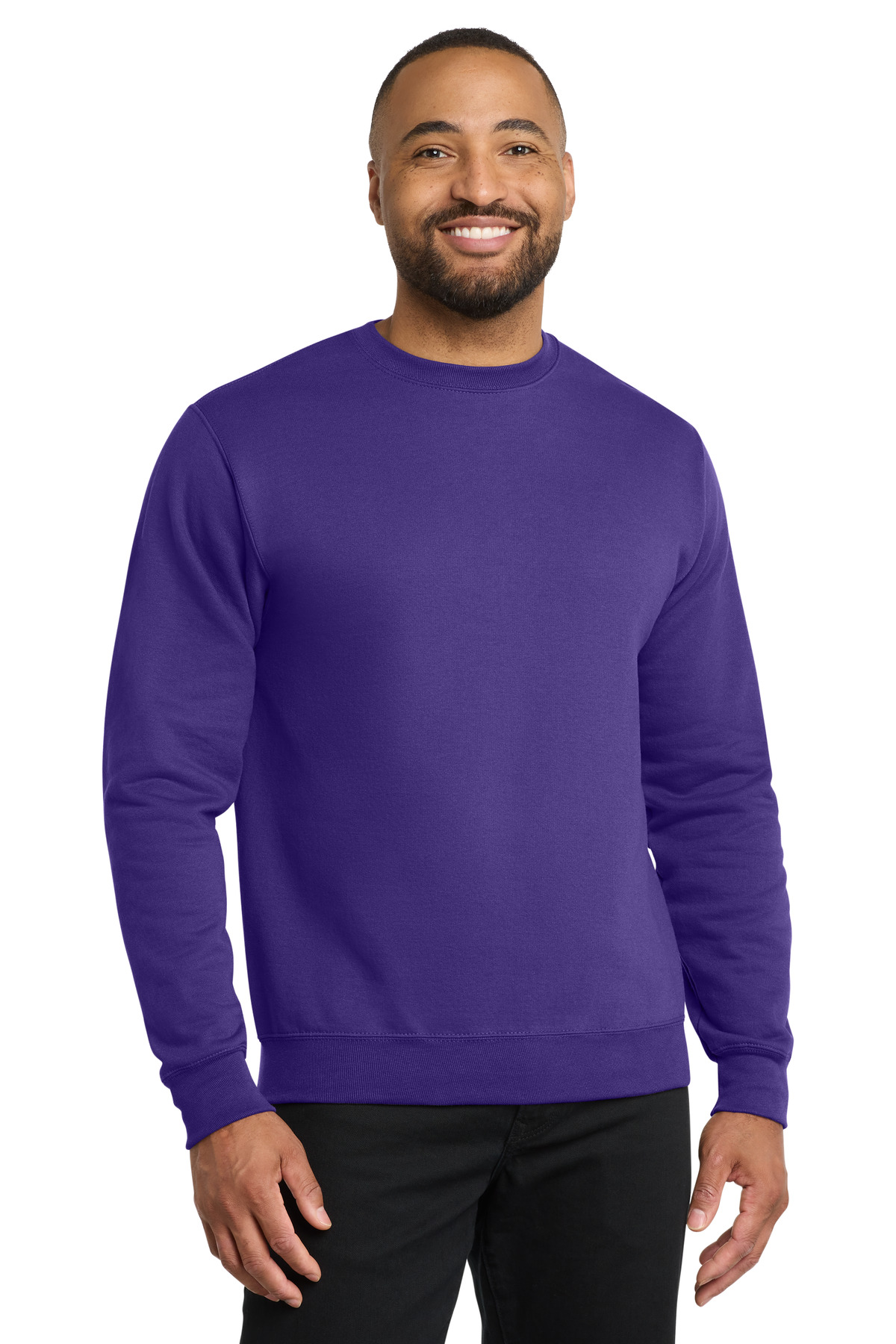 Purple men’s sweatshirt crew neck long sleeve of Ad It Up in Albuquerque