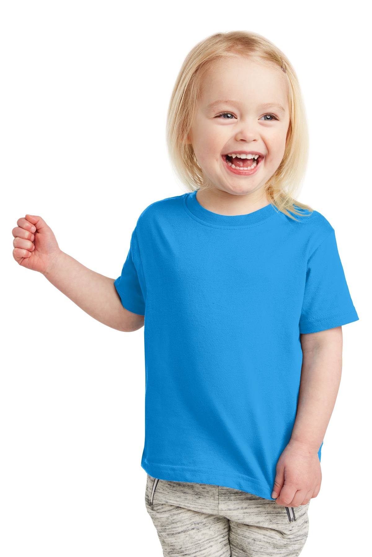 Bright blue toddler t-shirt short sleeve classic fit of Ad It Up in Albuquerque