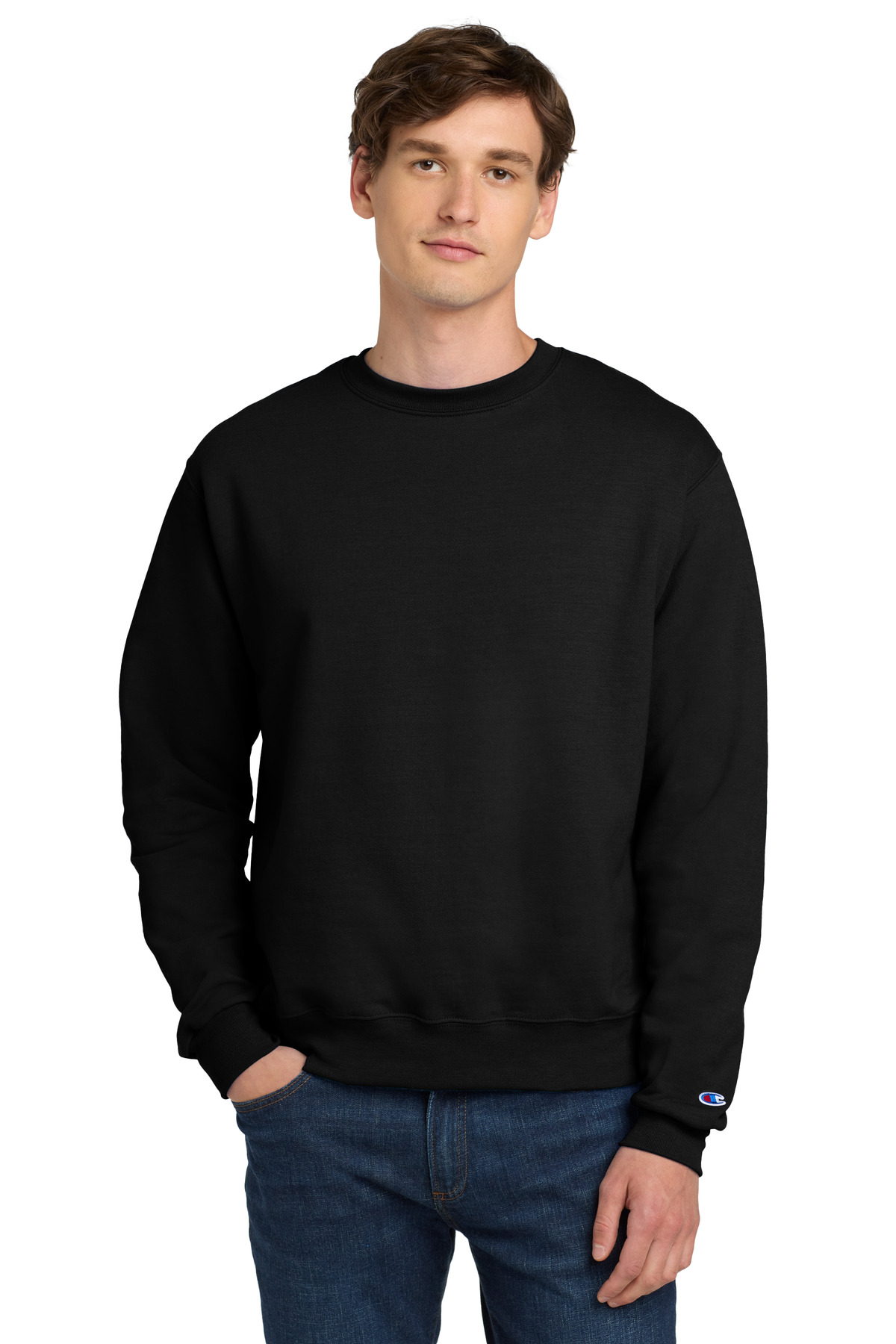 Black crewneck sweatshirt classic fit of Ad It Up in Albuquerque