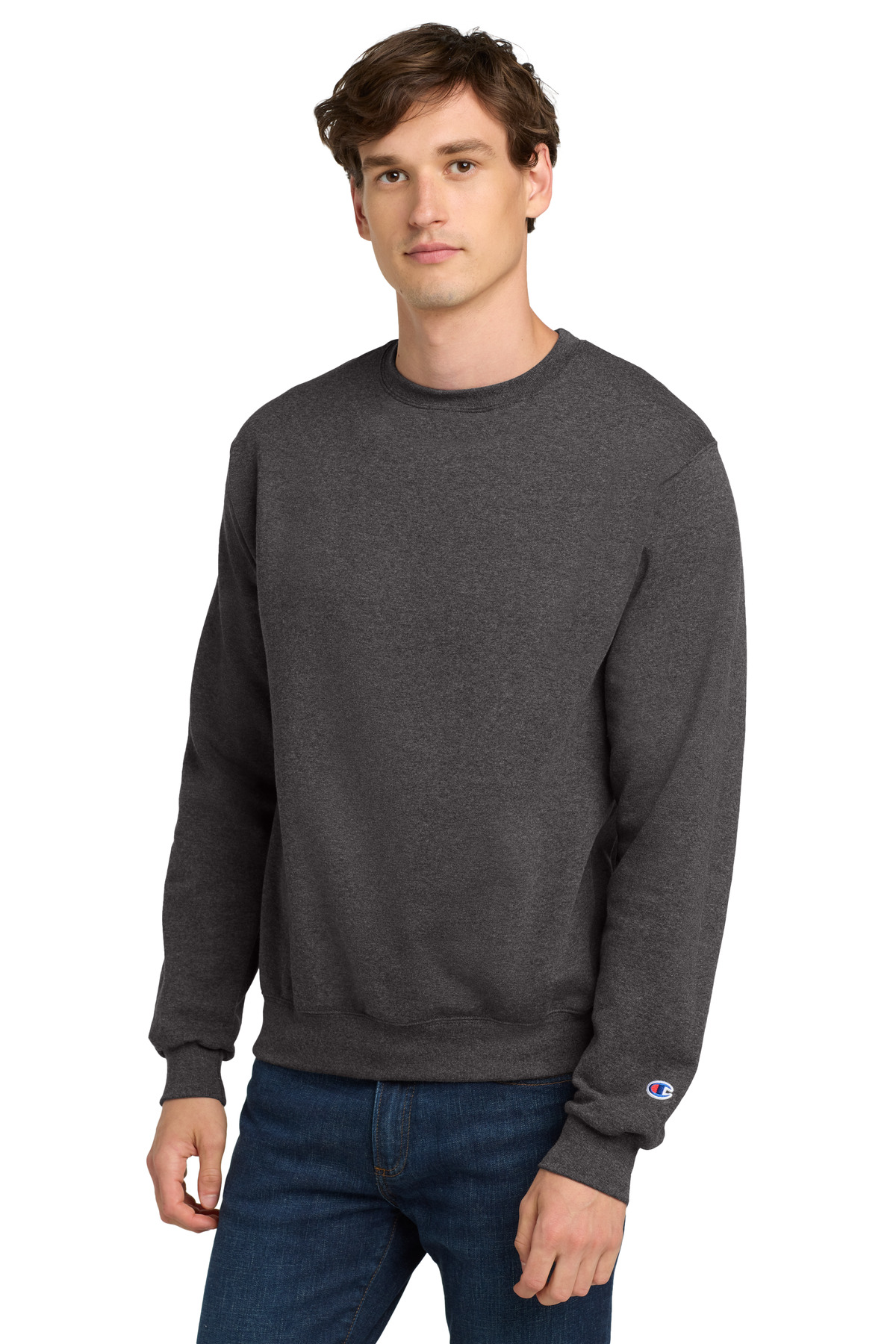 Charcoal gray crewneck sweatshirt classic fit of Ad It Up in Albuquerque