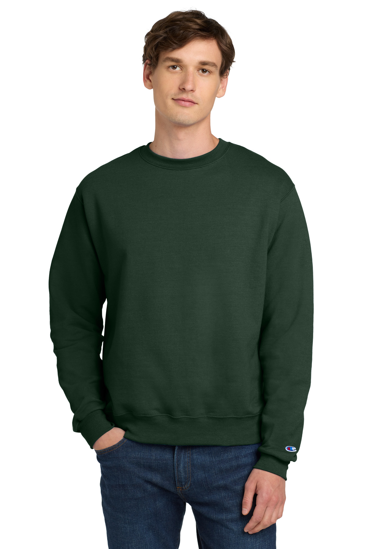 Dark green crewneck sweatshirt classic fit of Ad It Up in Albuquerque
