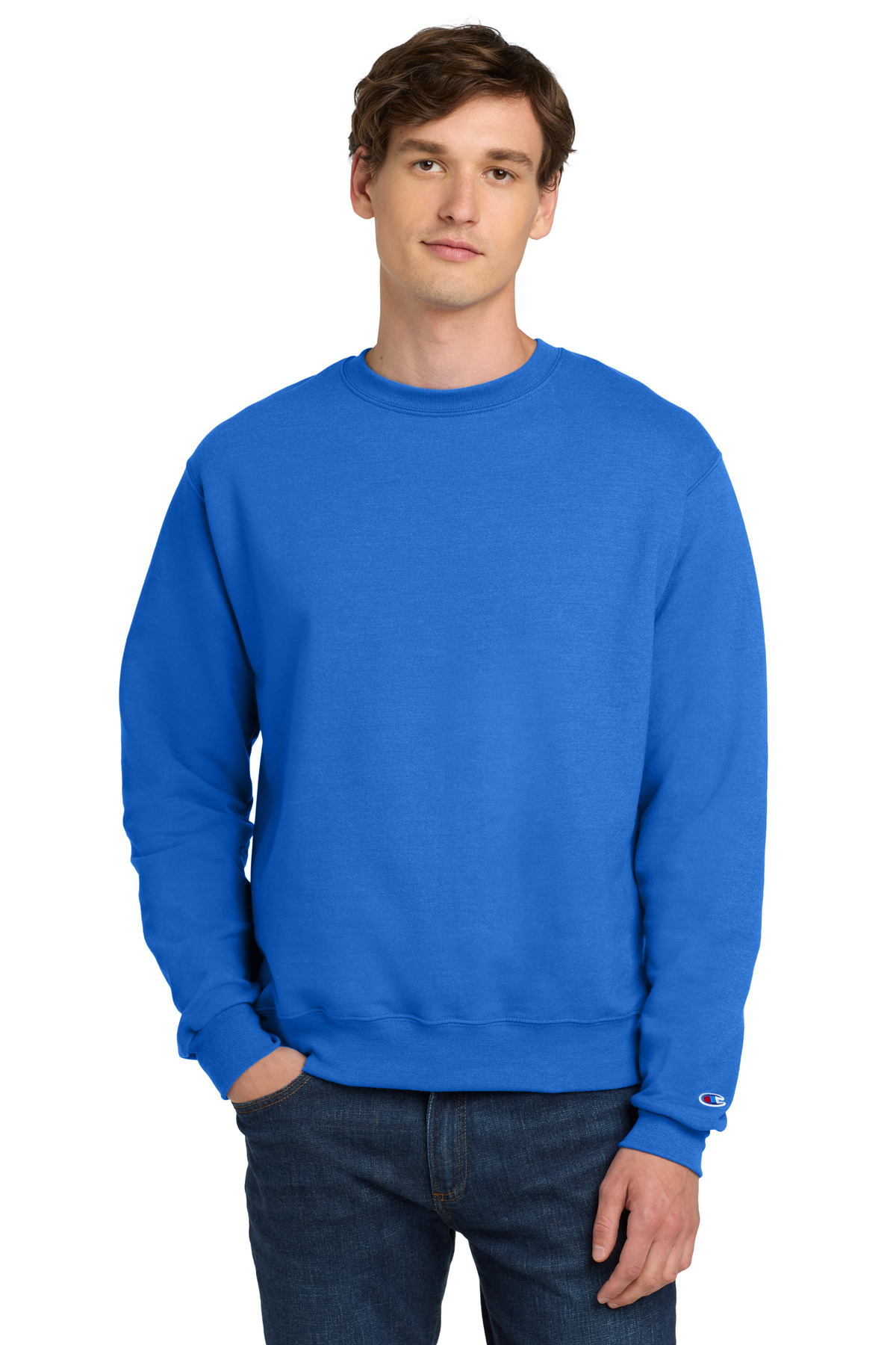 Royal blue crewneck sweatshirt classic fit of Ad It Up in Albuquerque