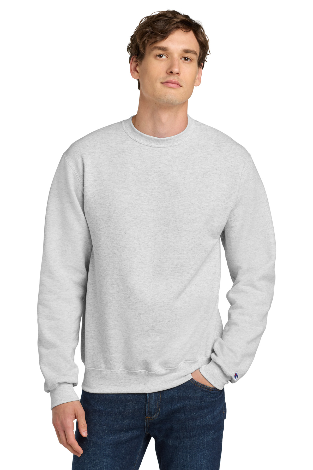 Light gray crewneck sweatshirt classic fit of Ad It Up in Albuquerque