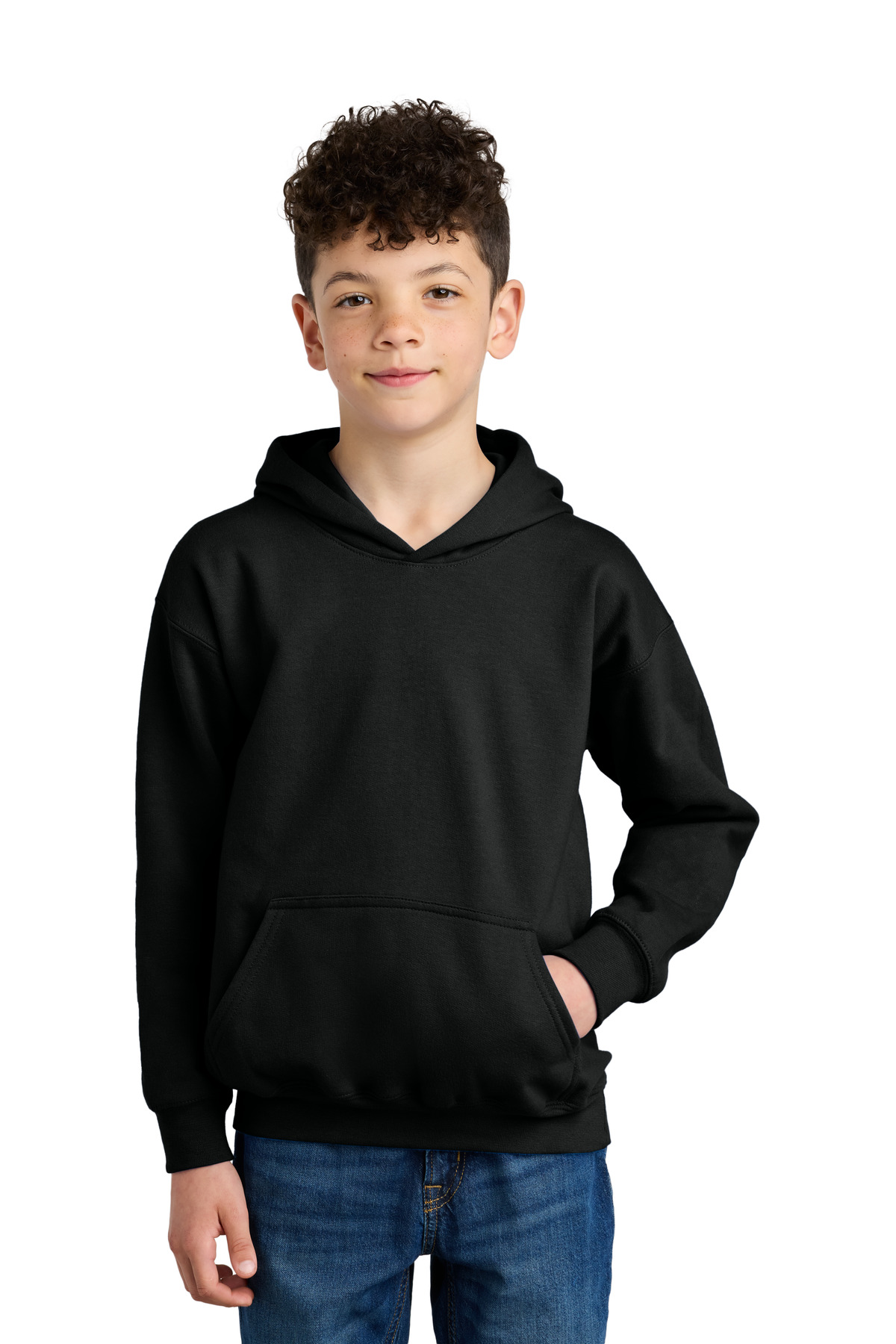Black hoodie with front pocket and drawstring hood of Ad it Up in Albuquerque