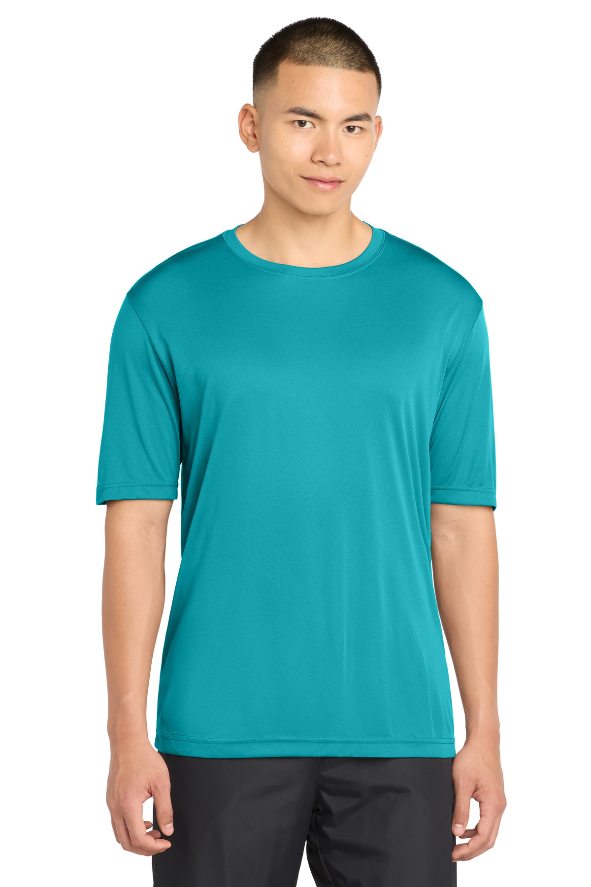 Teal men’s athletic performance t-shirt short sleeve classic fit of Ad It Up in Albuquerque