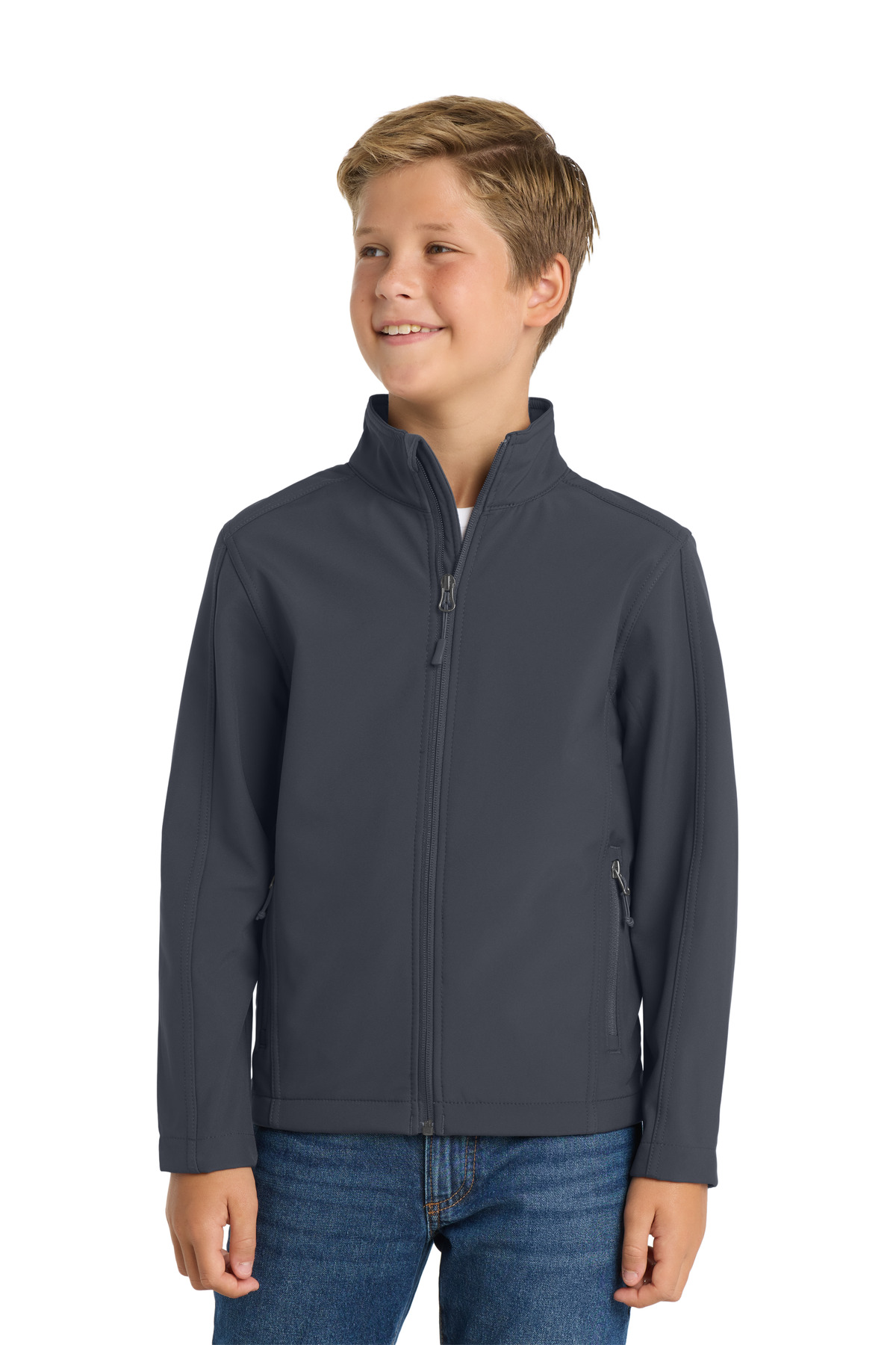 Kids dark gray zip-up jacket lightweight outerwear of Ad It Up in Albuquerque, NM