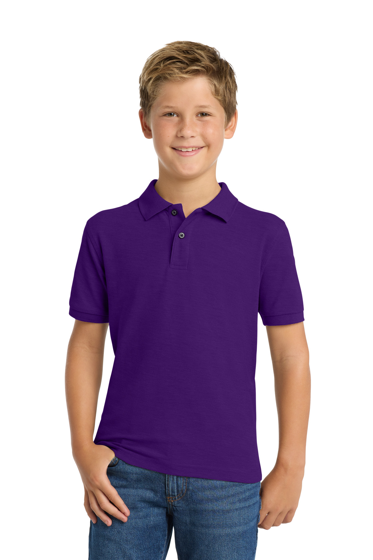 Kids purple polo shirt short sleeve classic fit of Ad It Up in Albuquerque
